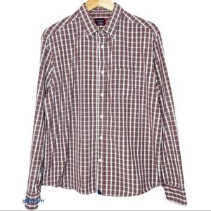 Untuckit plaid long sleeve button up shirt Large